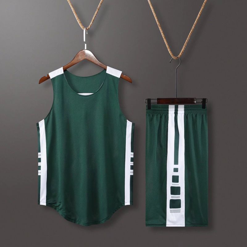 Double sided basketball suit, men's game sports team adult training uniform, printed vest, double-sided jersey_voghion.com