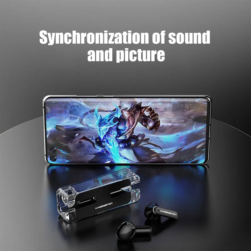 Original Monster XKT08 Gaming Headphones Ture Wireless Bluetooth Earphones 5.3 Low Latency Noise Reduction Earbuds Headset New_voghion.com