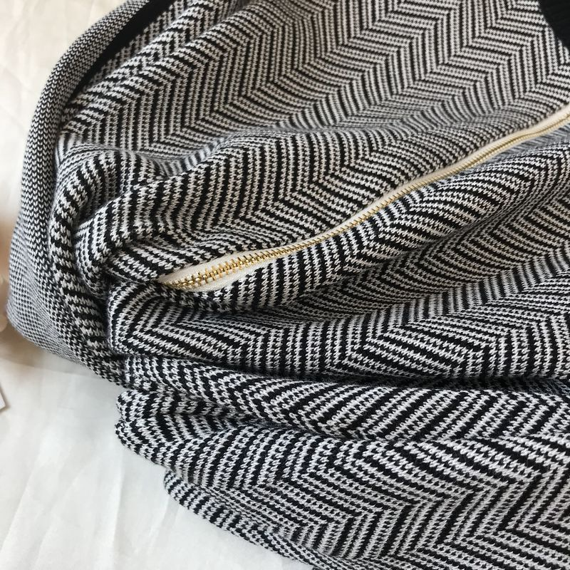 Dammemodesch Stand-up Kraang Reißverschluss Stricktop Hosen zwee Sets_voghion.com