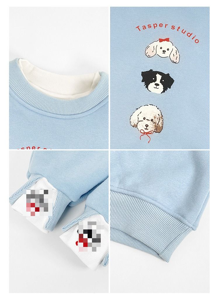 Maglione da bambina con cartoni animati 2025, autunno e inverno, nuovo top in due pezzi con cuciture in velluto_voghion.com