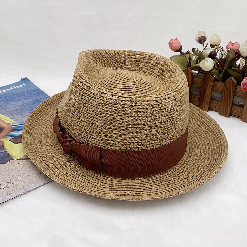klassiska och fashionabla handvävda jazzhattar för män och kvinnor, solhattar, stråhattar, vår- och sommarhattar_voghion.com