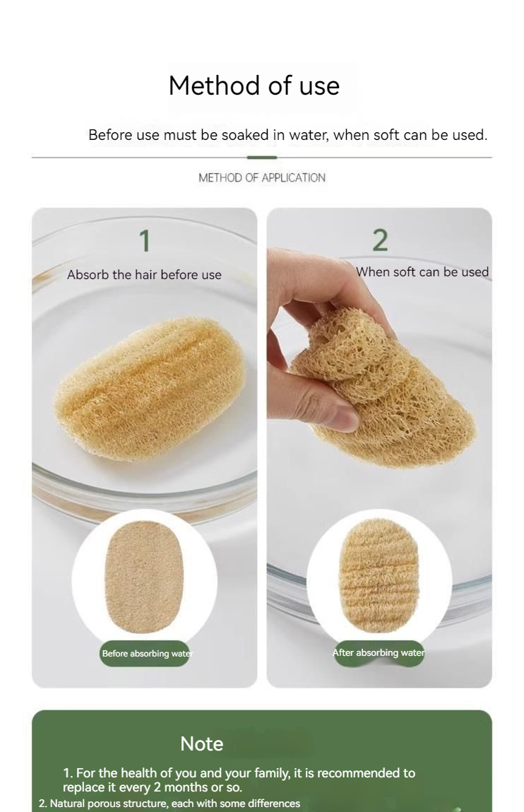 Pentole naturali, salviette, spazzole per pulizia in spugna senza olio per uso domestico, piatti compressi, piatti per lavare in peluche Luffa_voghion.com