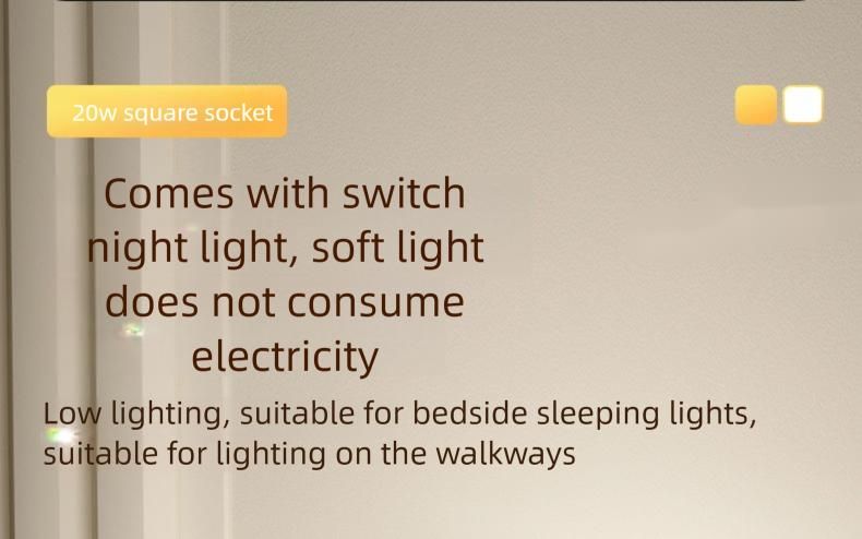 Multifunctional Multi-hole 86 Socket Household Dormitory Converter With Switch USB Power Strip 20W Fast Charging Night_voghion.com
