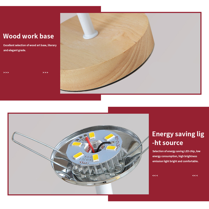 Lampada da comodino per camera da letto da tavolo decorativa nordica in tessuto di legno massello, telecomando creativo semplice, piccola luce notturna a risparmio energetico_voghion.com
