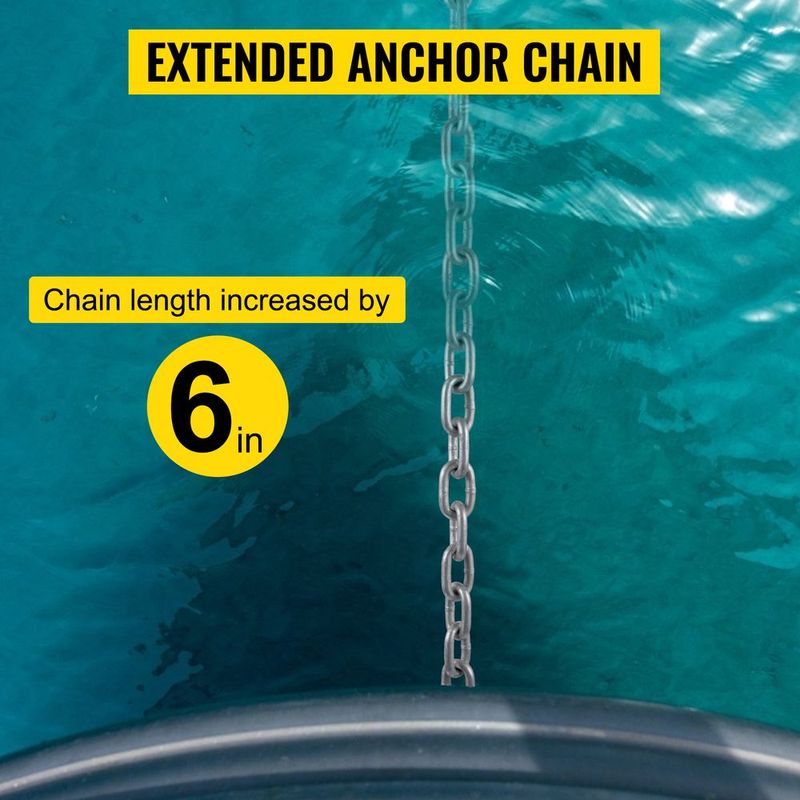 VEVOR Anchor Chain, 10' X 5/16" Galvanized Steel Chain, 3/8" Anchor Chain Shackle, 11650lbs Anchor Lead Chain Breaking Load, 9460lbs Anchor Chain Shackle Breaking Load, Anchor Chain For Boats, Ships_voghion.com
