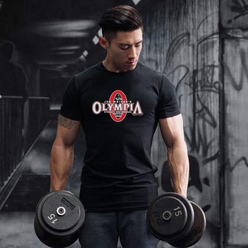 Camiseta deportiva de verano para hombre, de algodón puro, con cuello redondo, personalizada, con estampado grande, ajustada e informal_voghion.com