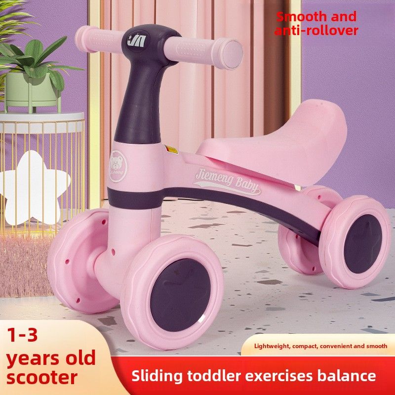 Bicicleta de equilíbrio infantil de quatro rodas, scooter sem pedal, bicicleta ioiô de brinquedo, bicicleta de ciclismo para bebês de 1 a 3 anos_voghion.com