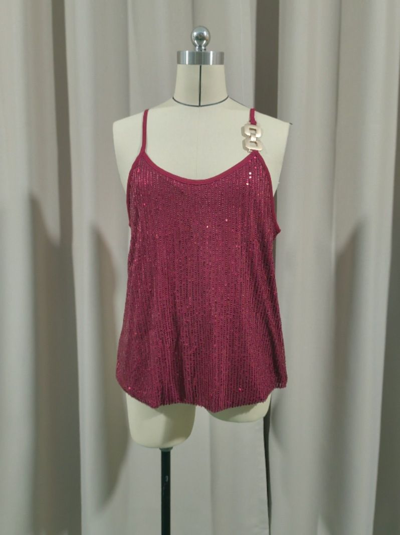 K New Sexy Base Layer To Wear Under Outerwear For Party, Annual Dinner, Suit With Sequin Camisole Vest For Women_voghion.com