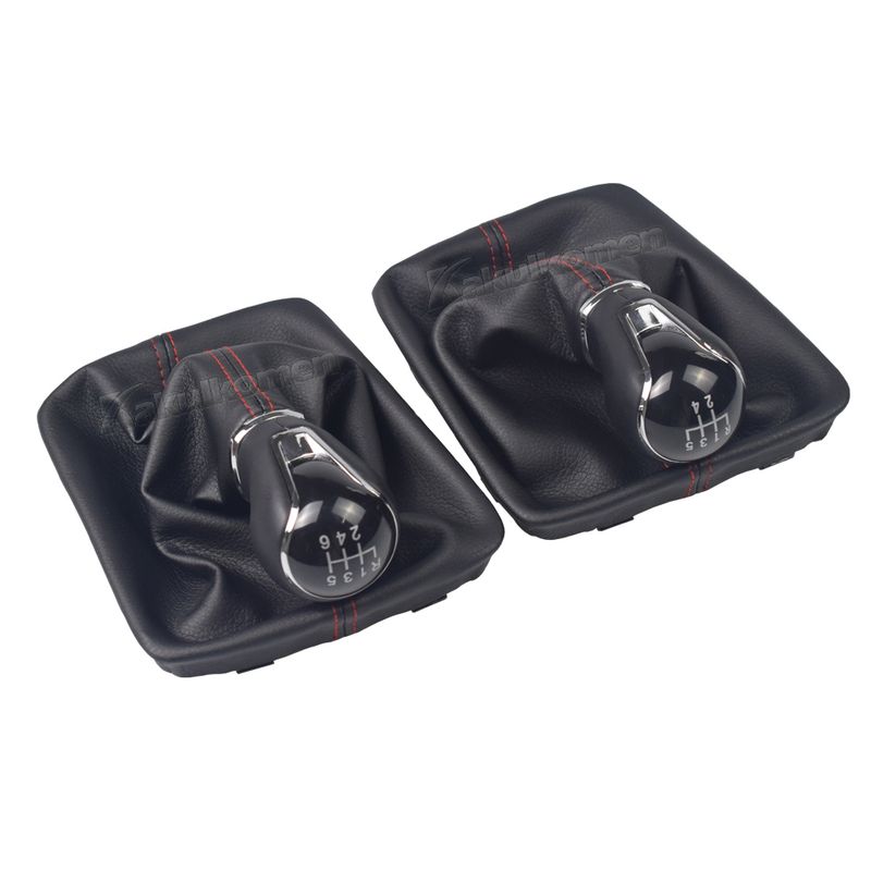 Leather Car Gear Shift Knob Lever Gaitor Boot Cover For Seat Leon III 3 2012 2013 2014 2015 2016 2017 5/6 Speed Manual_voghion.com