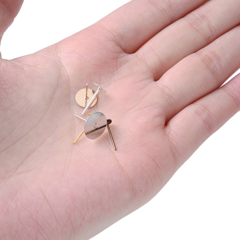 Base per orecchini a forma di garofano in acciaio inossidabile, bullone piatto rotondo per orecchini fai da te, 100 pezzi/suono_voghion.com