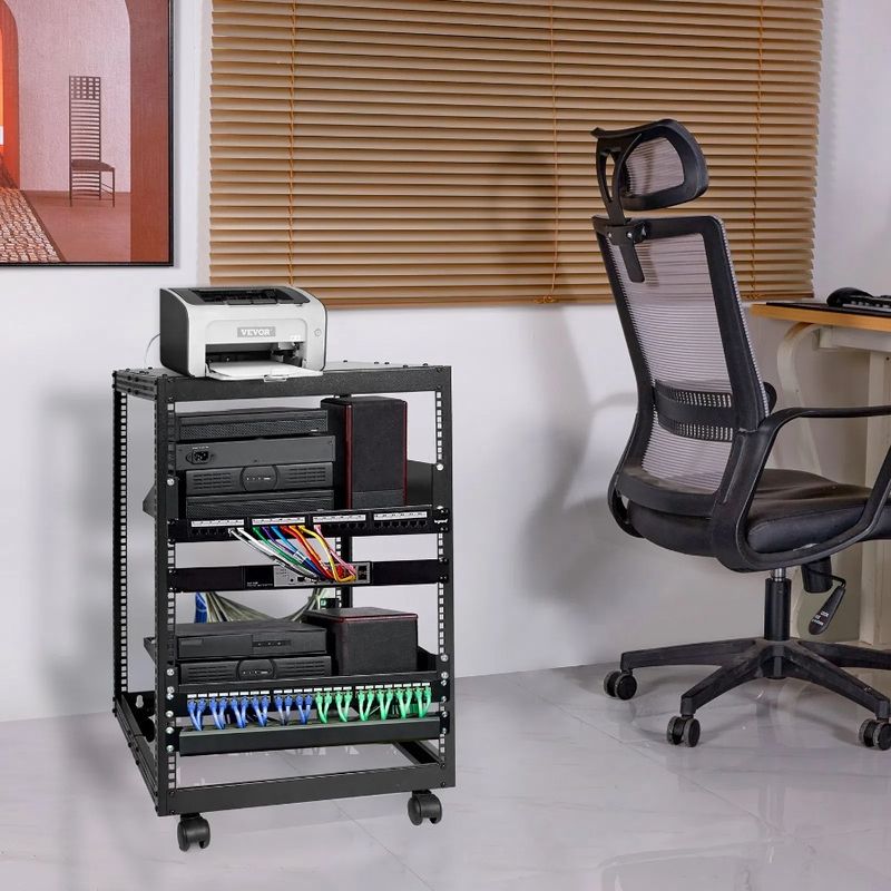 Telaio rack aperto regolabile per server rack o 4 rack con montaggio a parete per rete 15U 23''40'' AV_voghion.com