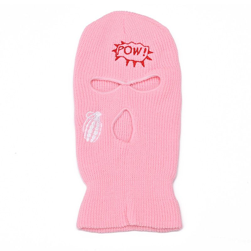 LazyZoom Winter Warm Three-Hole Knitted Ski Balaclava Cycling Face Mask Ear Protection Windproof Head Wrap Cold Hat_voghion.com