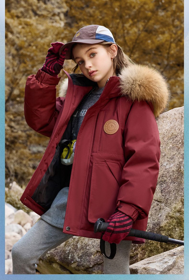 Piumino invernale per bambini con piume d'anatra bianche, caldo cappotto spesso con cappuccio per ragazzi e ragazze, parka lungo unisex per il freddo_voghion.com