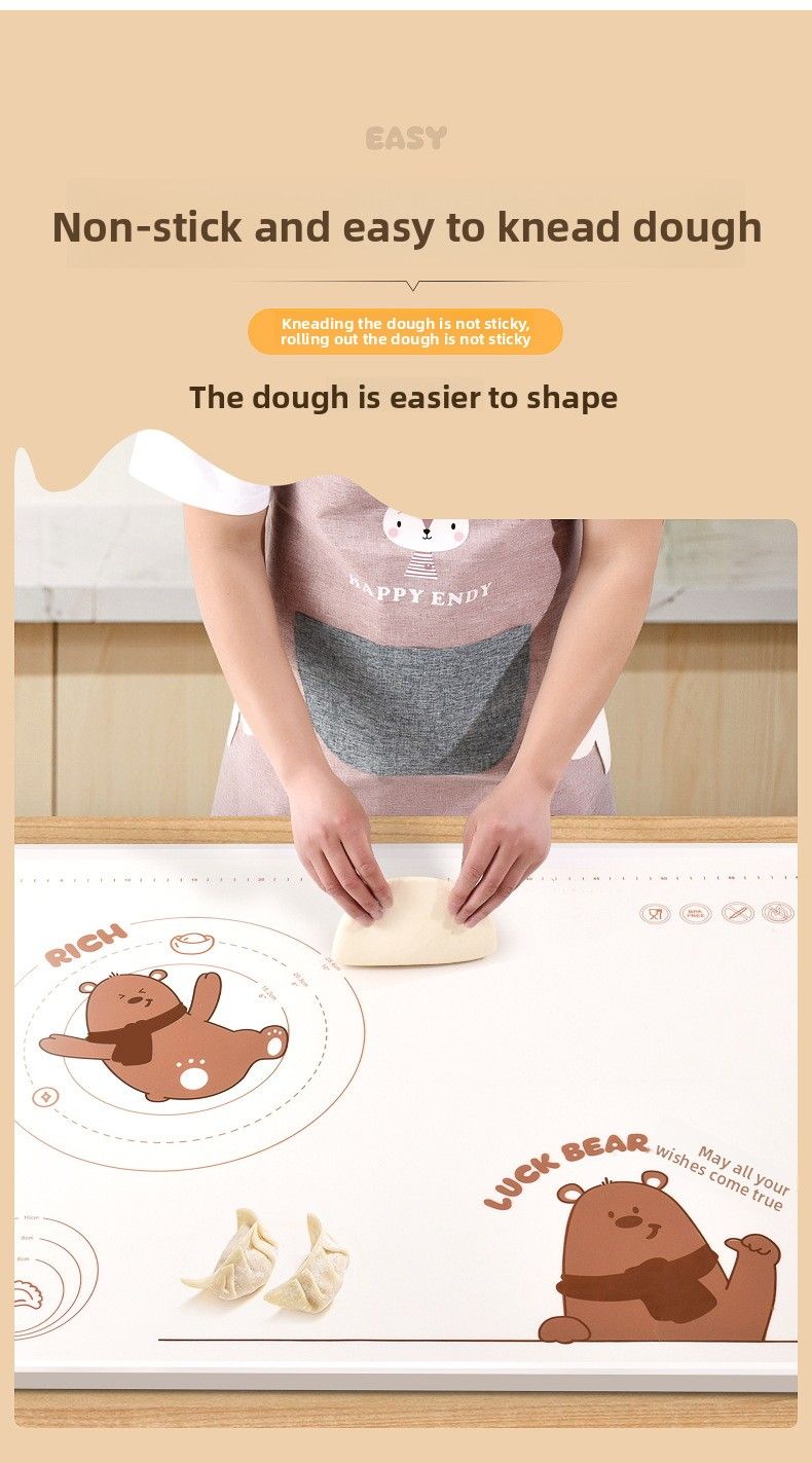 Bär Verdickt Antibakterielle Lebensmittelqualität Silikon Teig Home Use Rolling Backen Bord Knetmatte_voghion.com