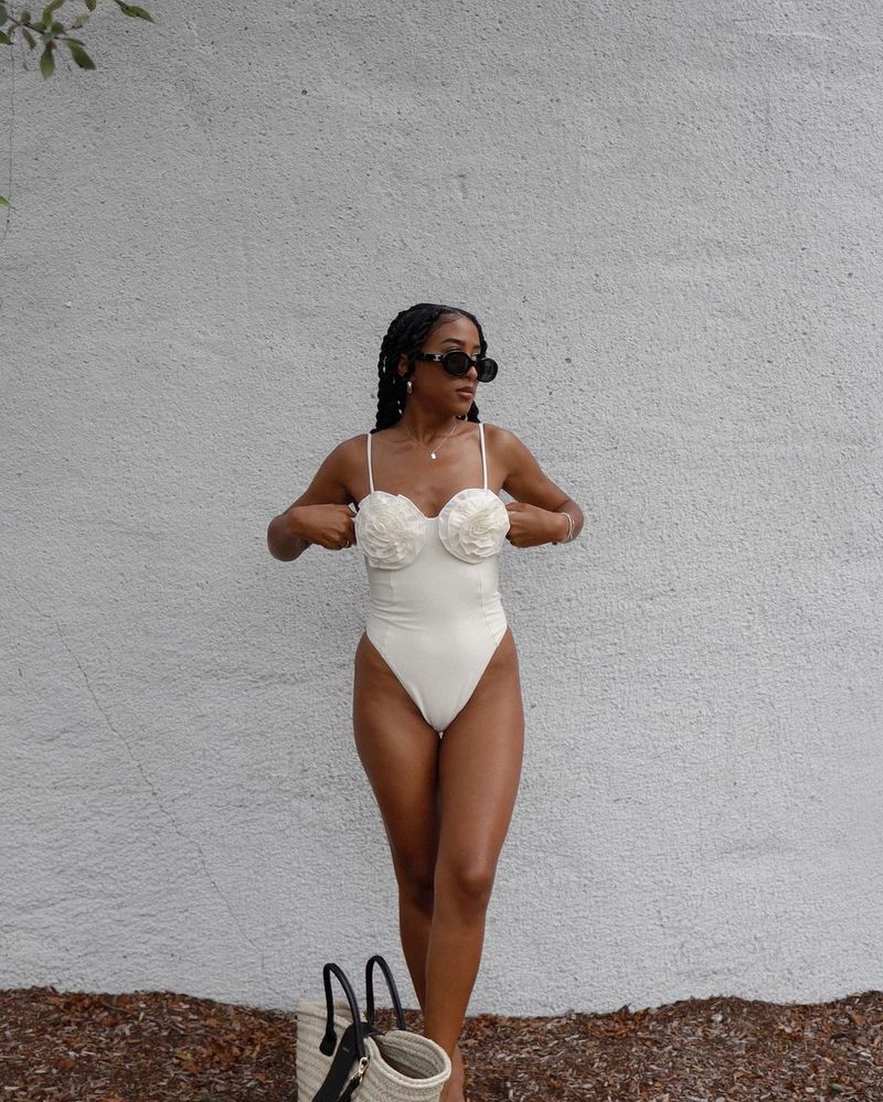 Maillot de bain une pièce sexy pour femme - Imprimé floral et couleurs contrastées - Ensemble de maillots de bain_voghion.com