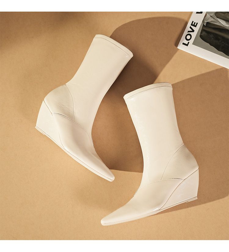 5198-2 Stivali da donna con tacco alto, in pile, con punta a punta, bianchi, autunno inverno_voghion.com