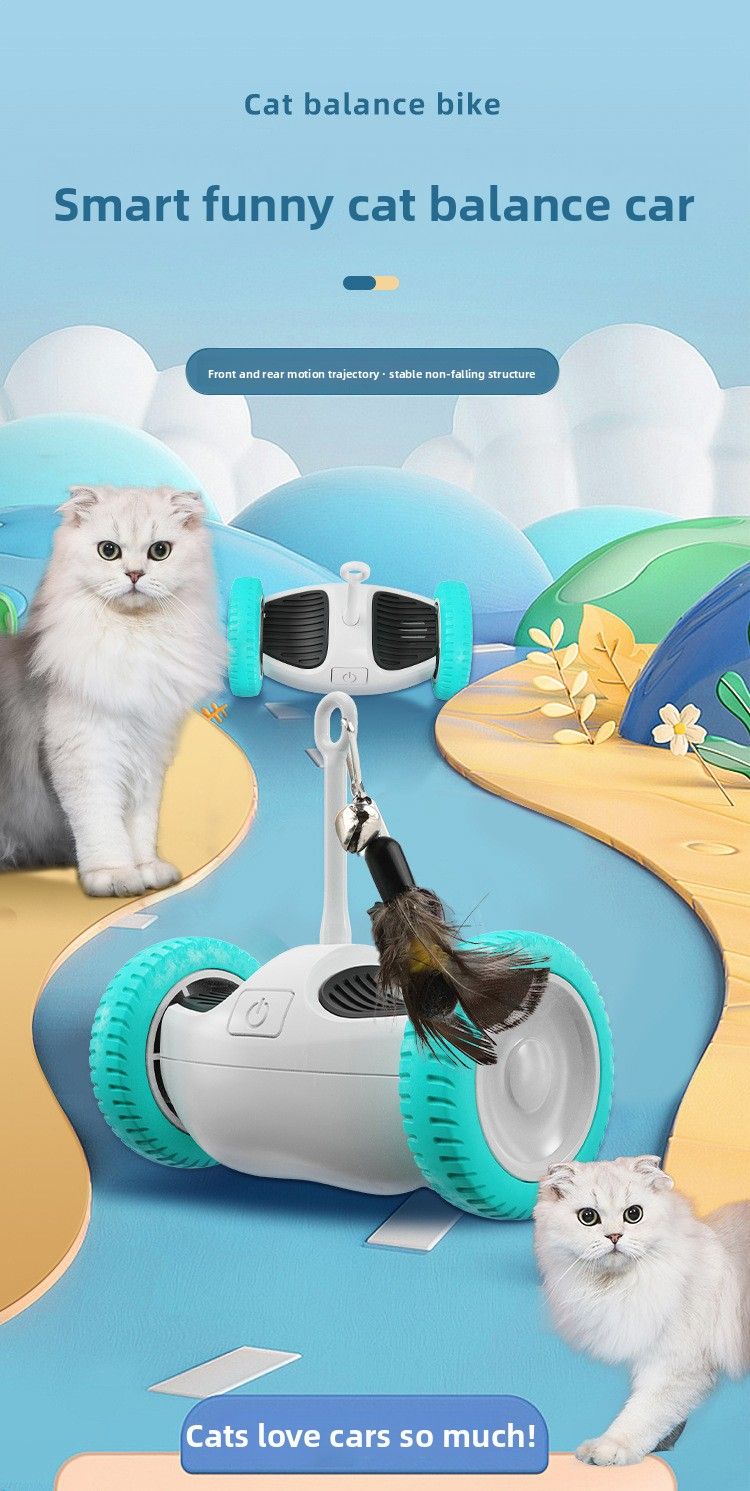 Gravity Smart Running Sports Car Electric Cat Toy Cat Self-hi Funny Cat Stick Pet Toy Supplies_voghion.com