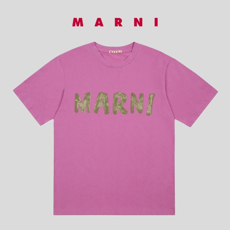 MARNI/Mani Damen Top Summer 2023 Neit Einfarwegt Bedréckt Kuerzärm Ënnerlag Loose T-Shirt_voghion.com