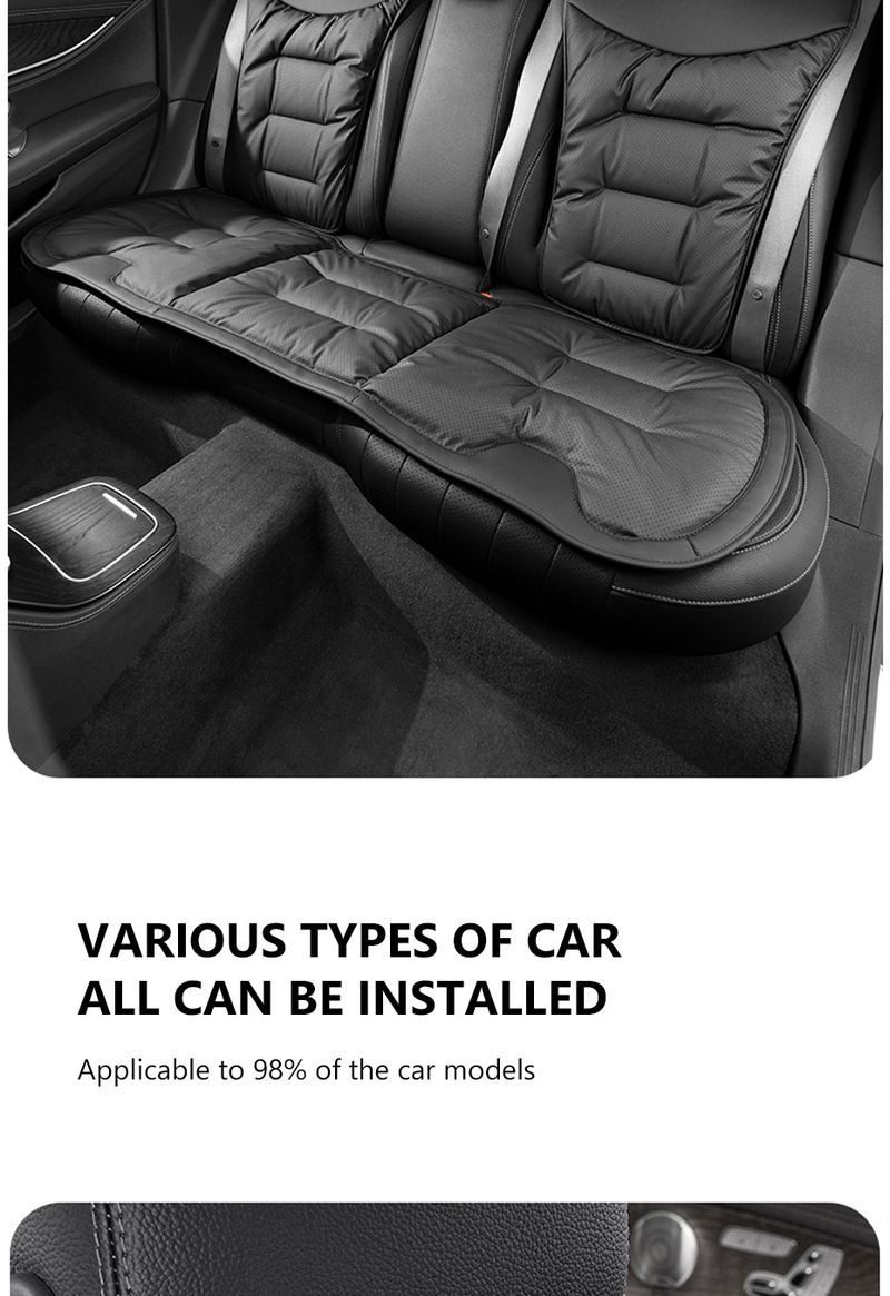 SEAMETAL Nappa Leather Car Universal Winter Cover Soft Breathable Seat Cushion With Waist Pad Comfortable Mats_voghion.com