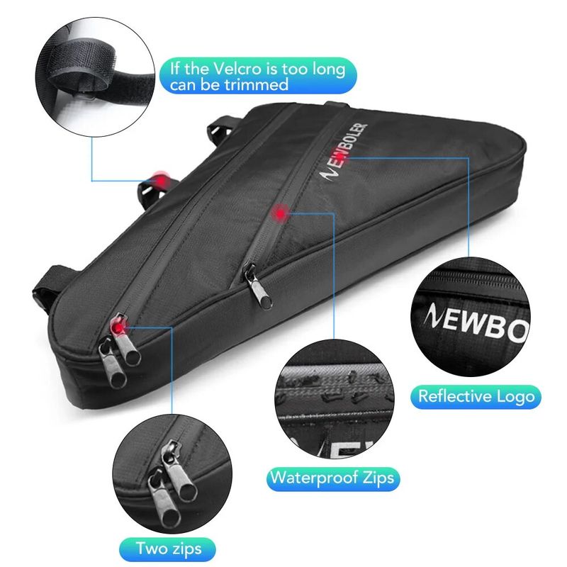 NEWBOLER Large Bicycle Triangle Bag Bike Frame Front Tube Bag Waterproof Cycling Bag Pannier Ebike Tool Bag Accessories_voghion.com