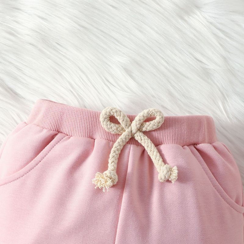 2024 Spring New Children's Clothing Valentine's Day Love Embroidery Hoodie Solid Color Pants Set_voghion.com