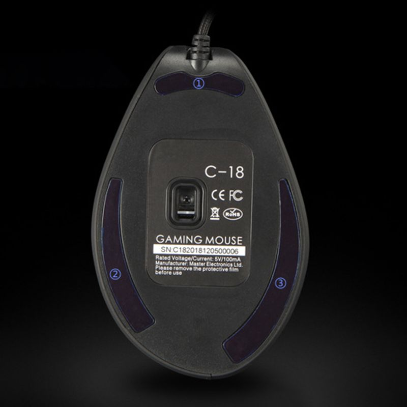 Farfi C18 Vertical Programmable Ergonomic 10000 DPI Adjustable RGB Light Strip USB Optical Gaming Mouse Wired Mice for_voghion.com