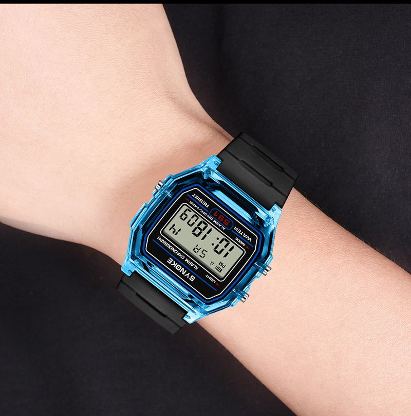 Retro Digital Sports Watch For Men And Women - Lightweight Square Design, 30M Waterproof, PU Strap, Multiple Color Options Small Square Spot_voghion.com