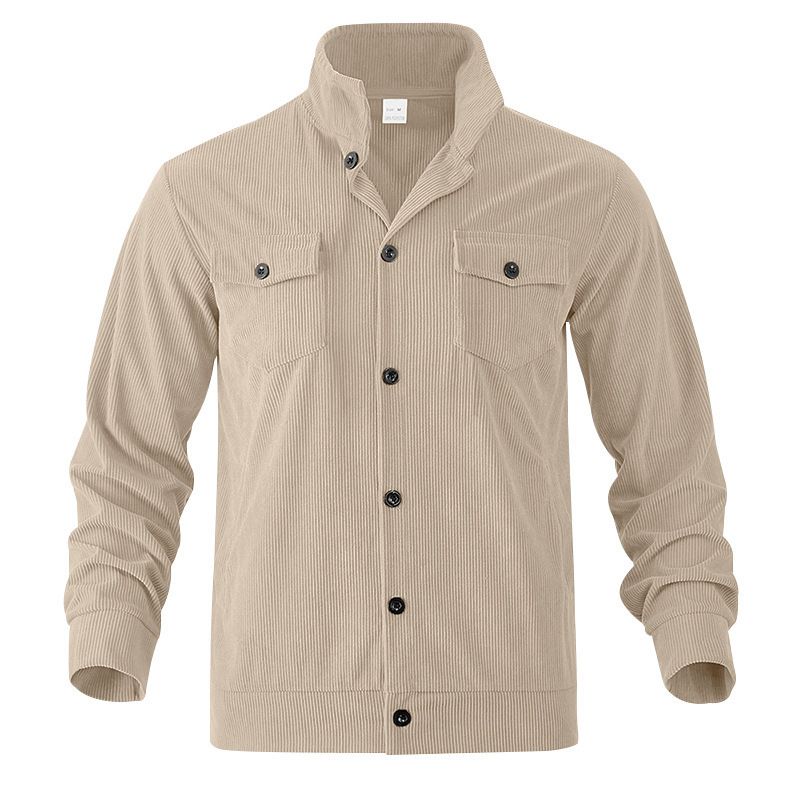 Men's Corduroy Jacket – Single-Breasted Notch Lapel, Breathable & Wrinkle-Resistant, Multi-Pocket Casual Blazer (S-XXXL, Autumn Essential)_voghion.com