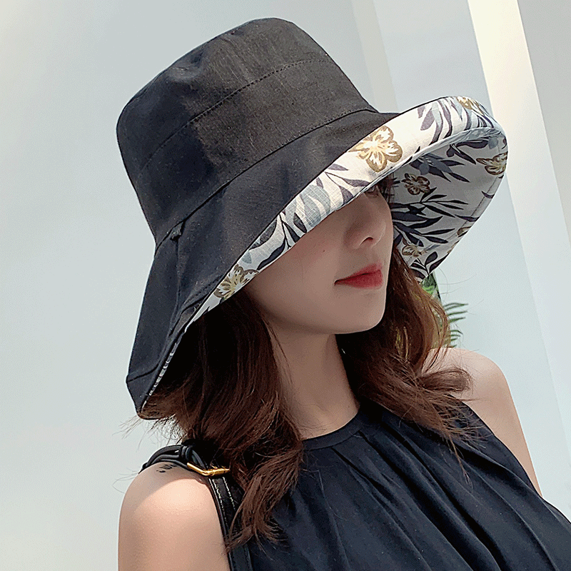Hot Sale 2023 Women's Bucket hat Panamanian Women Four Seasons Big Brim Double-Sided Fisherman Hat Sun Visor C_voghion.com