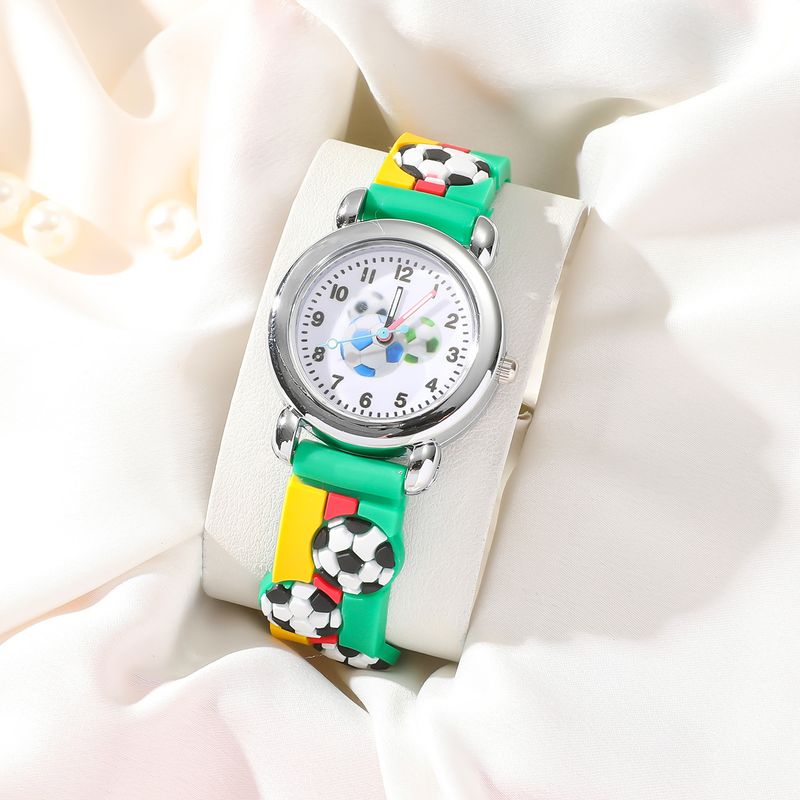 Kinderuhren Kinder Cartoon Fußball Silikon Einfache Kindliche Interesse Quarzuhr Junge Student Großes Zifferblatt_voghion.com