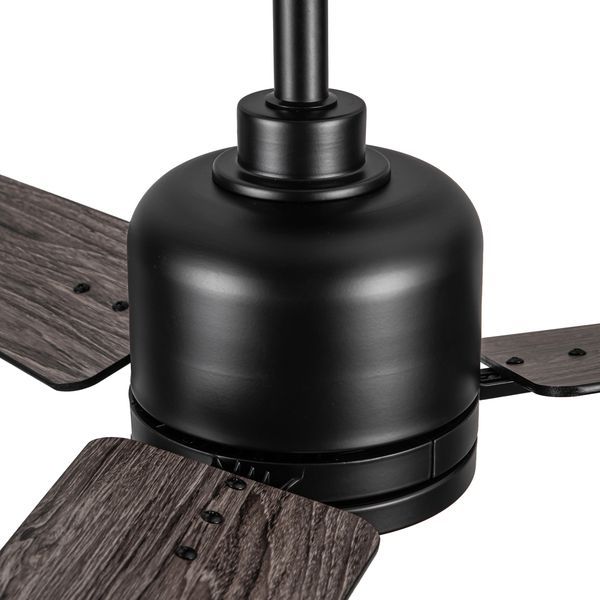 48' Black Lowe Profile Ceiling Fan With Light_voghion.com