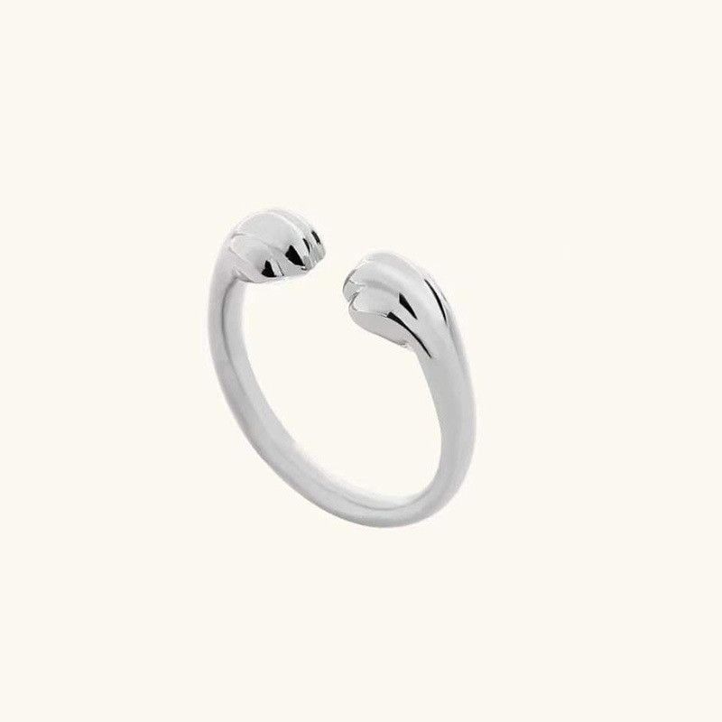 Bague tendance en forme de patte de chat pour femme et fille, design ouvert, mignon, motif griffe de chat, idéal pour une fête, un anniversaire_voghion.com