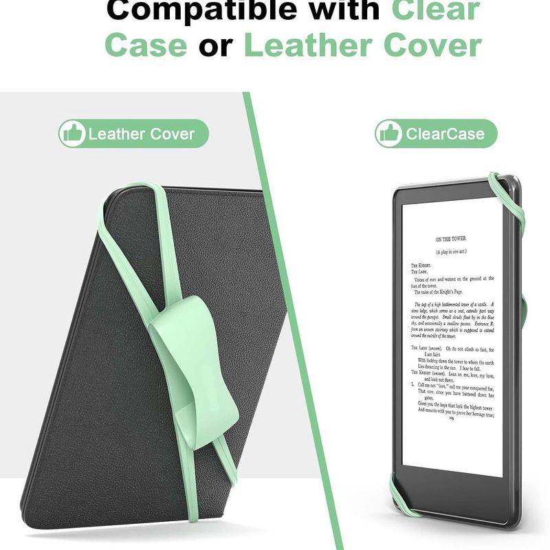 Alça de aderência para Kindle e tablet – Suporte ergonômico de silicone antiderrapante para leitura na cama/no trajeto (operação com uma mão, dispositivos universais de 6 a 10 polegadas)_voghion.com