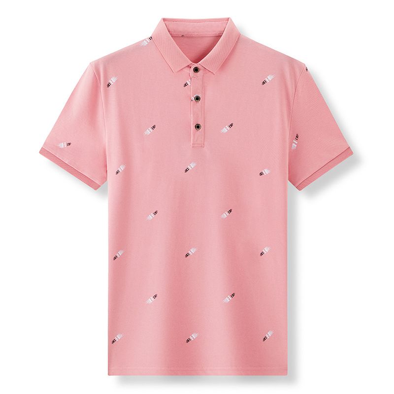 Light Mature Lapel Short Sleeved Men's Trendy Casual Micro Elastic T-Shirt Summer Versatile Youth POLO Shirt For Men_voghion.com