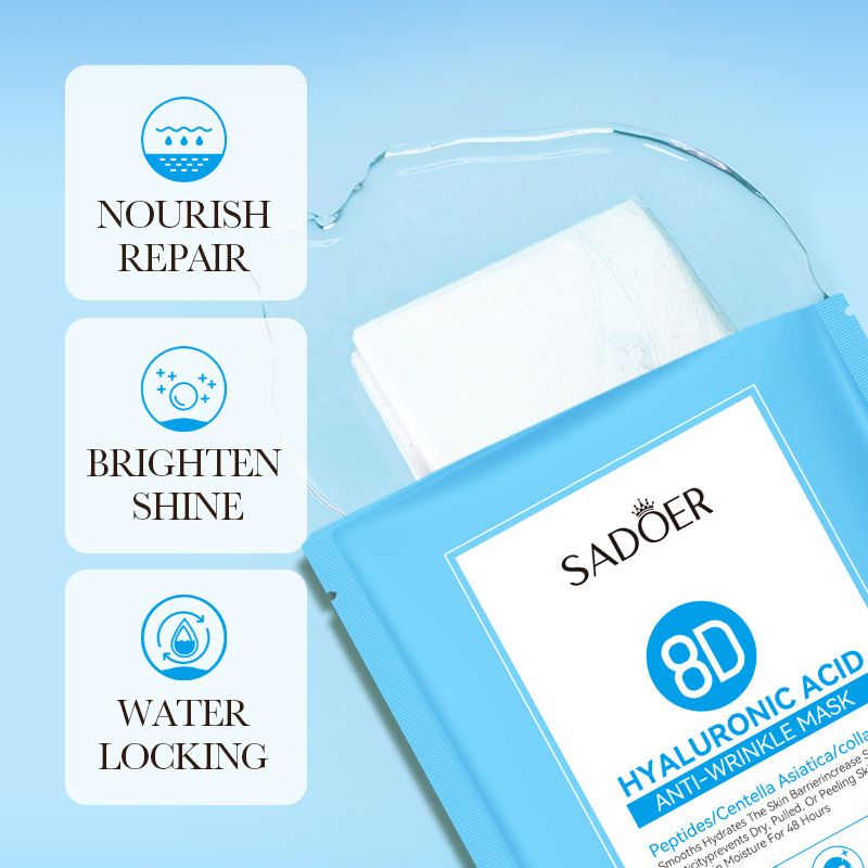 All English Super 8D Acido Ialuronico Maschera viso antirughe nutriente e idratante_voghion.com
