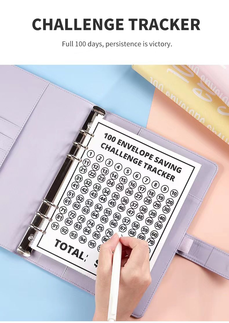 Makaron Renkli 100 Günlük Çift Mücadelesi Defteri - Bütçe Takipçisi, Nakit Tasarruf Planlayıcısı, Şık Kapaklı Çıkarılabilir Ajanda_voghion.com