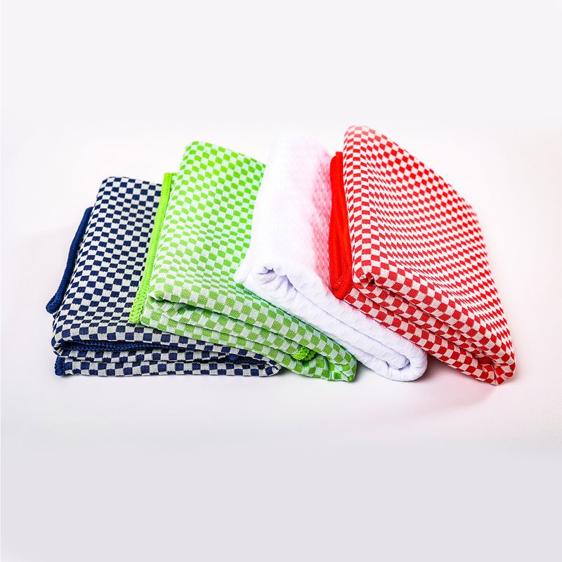 Verkoelende sporthanddoek – Ultrafijne vezel-sporthanddoek met direct verkoelend effect (ruitjespatroon, snel drogend, lichtgewicht 150 g)_voghion.com