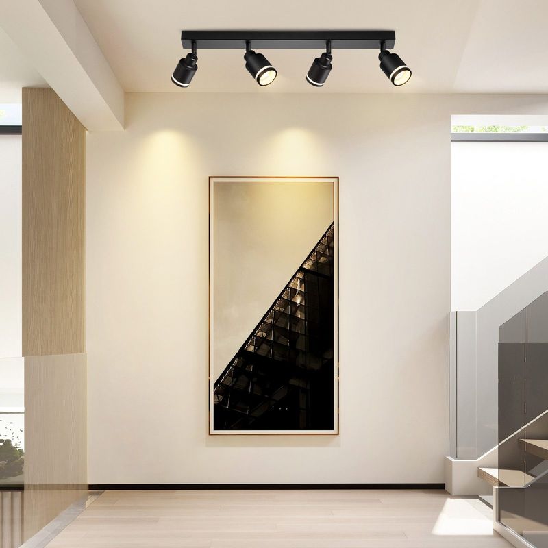 Glitzerlife Deckenstrahler Weiß Deckenleuchte 4 Flammig - Modern Schwenkbar Deckenspots GU10 Deckenlampe Eckig Metall Flurlampe In Für Büro Schlafzimmer Esszimmer_voghion.com