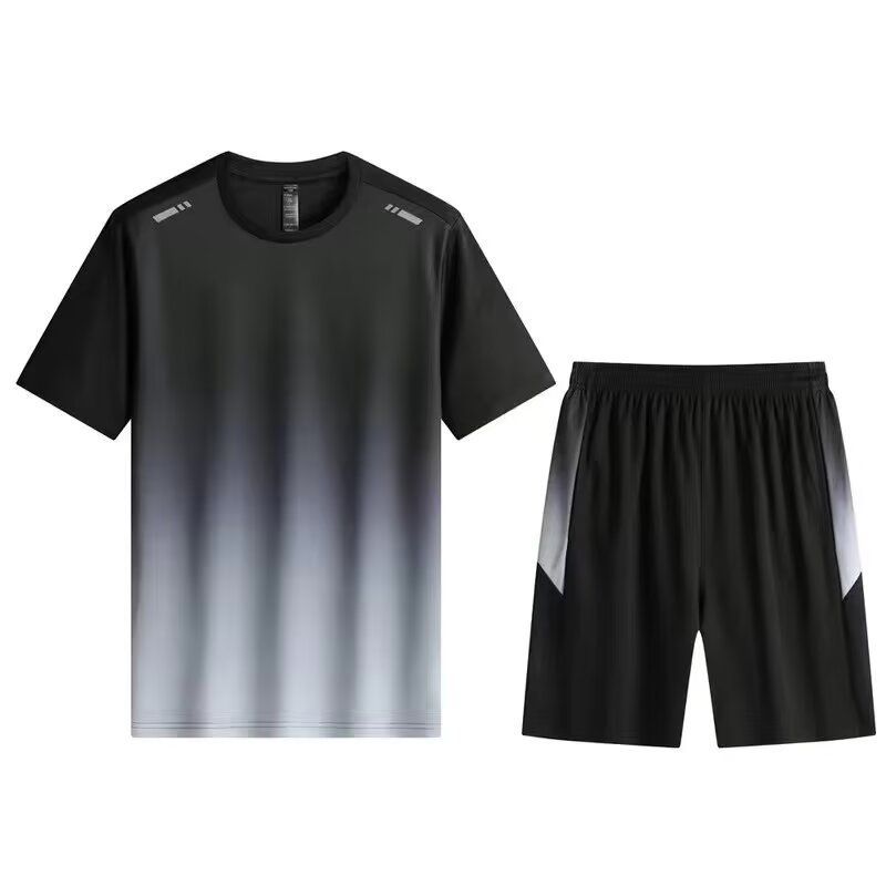 Unisex Lockeres, bequemes Fitness-Laufradtraining, schnelltrocknendes Outdoor-Freizeitsport-Zweiteiler-Set_voghion.com