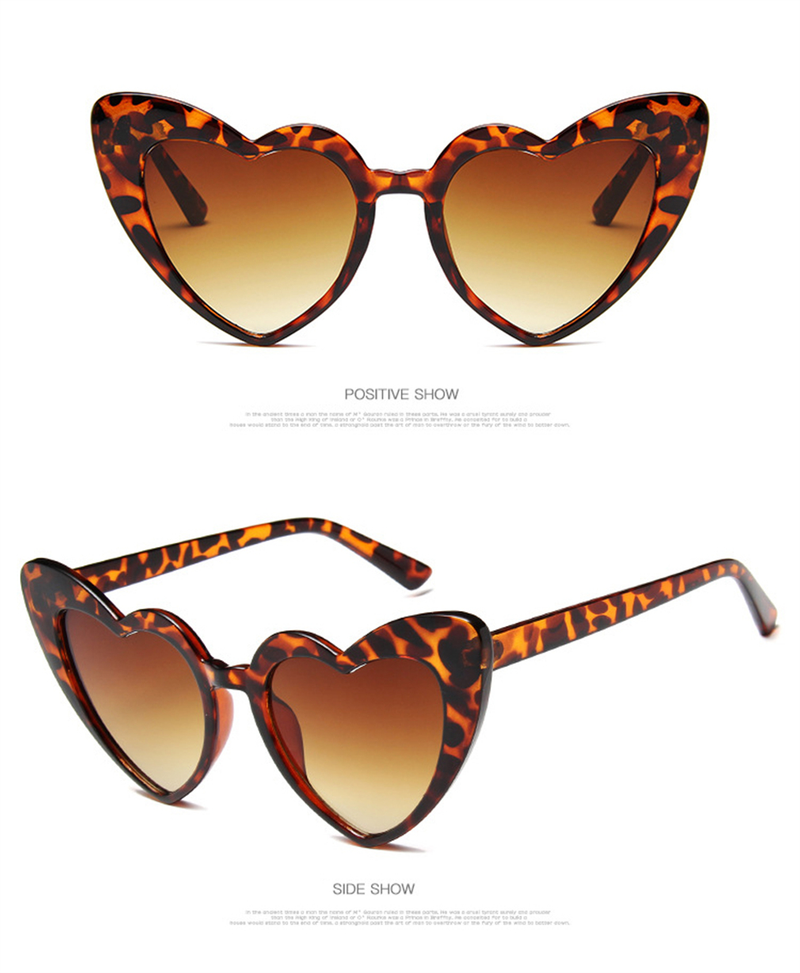 Hjärta Solglasögon Kvinnor Stor Ram Personlighet Solglasögon Sexiga Söta Glasögon Gradient Lins Märke Designer nyanser Oculos_voghion.com