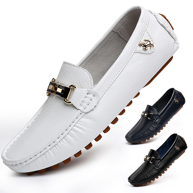 YRZL White Loafers For Men Size 48 Slip On Shoes Driving Flats Casual Moccasins For Men Comfy Male Loafers_voghion.com