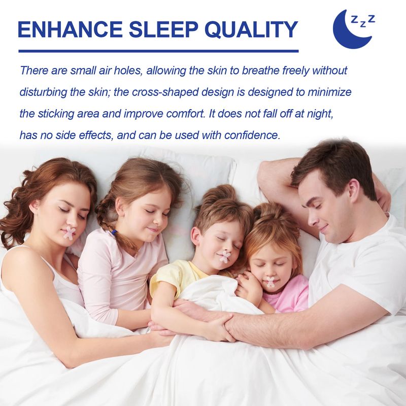 Nastro antirussamento, sigillatura del sonno, antirussamento, respirazione con apertura della bocca, cura del sonno, nastro per respirazione chiusa_voghion.com