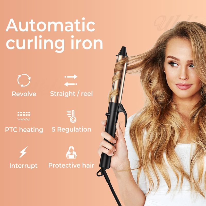 Fer à friser automatique 32 mm, très populaire, pour cheveux lisses et bouclés, sans danger pour les cheveux ondulés, multifonction_voghion.com