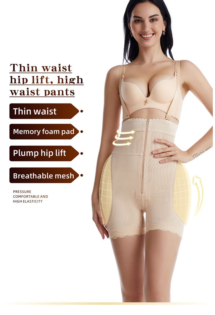 Shaping High Waist Midja Tight Byxor Postpartum Tight Waist Fit Byxor Blixtlåsbrösta falska skinkor, skinkor, skinkor,_voghion.com
