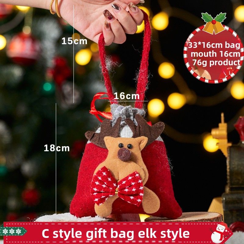 Christmas Applee Bag Barnpresentpåse Julaftonsgodispåse Julgodisinpackningspresentpåse_voghion.com