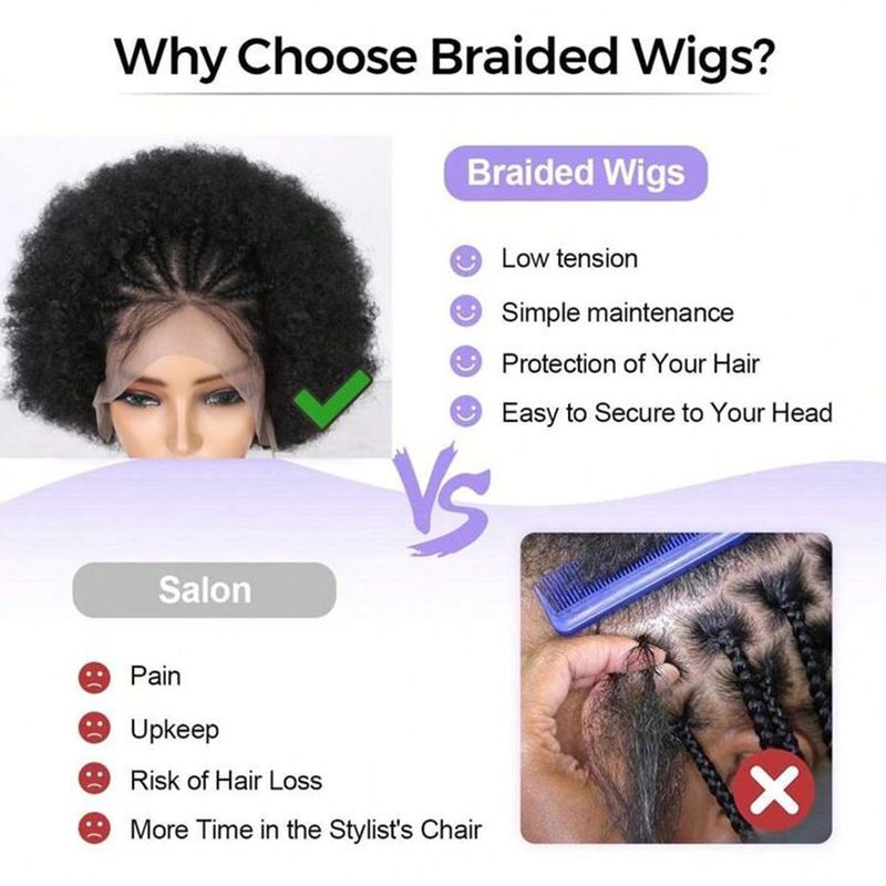 13x4 Lace Front Afro Kort Lockigt Äkta Hår Förfärgat Framtill Flätat Afro Lockigt Äkta Hår Brasilianskt Spänstigt Lockigt Hår_voghion.com
