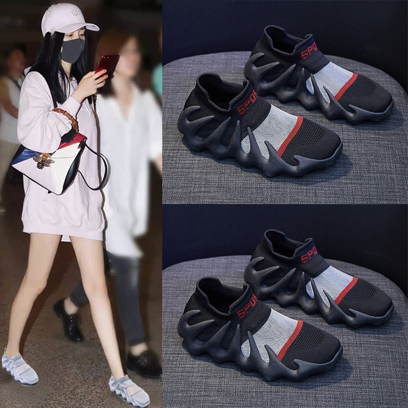Ins Mesh Oddychające Skarpety Damskie Lato Nowa Koreańska Wersja Latające Tkane Xiaolongbao Bieganie Casual Buty 450-11_voghion.com