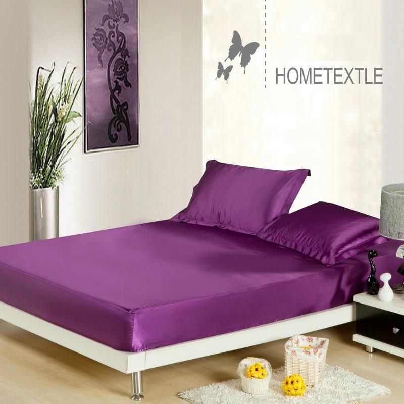 Drap de lit en satin soyeux de couleur unie Simmons Cover 1 pièce_voghion.com