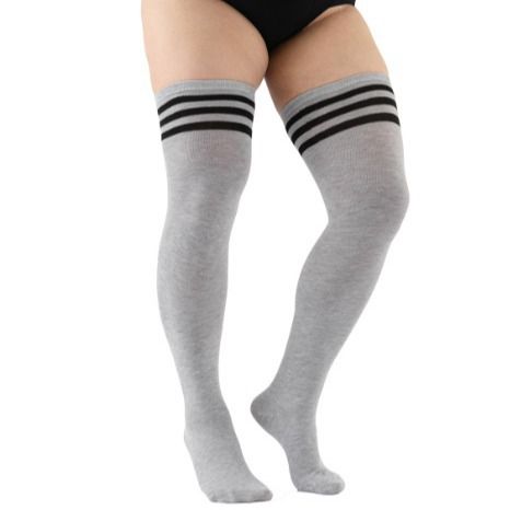 2025d Übergröße Oberschenkelhohe Overknee-Socken, lang, einfarbig, hohe Tube-Socken_voghion.com