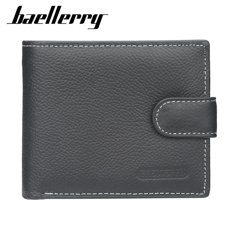 Men's Short Genuine Horizontal Simple Zipper Soft Leather Wallet_voghion.com
